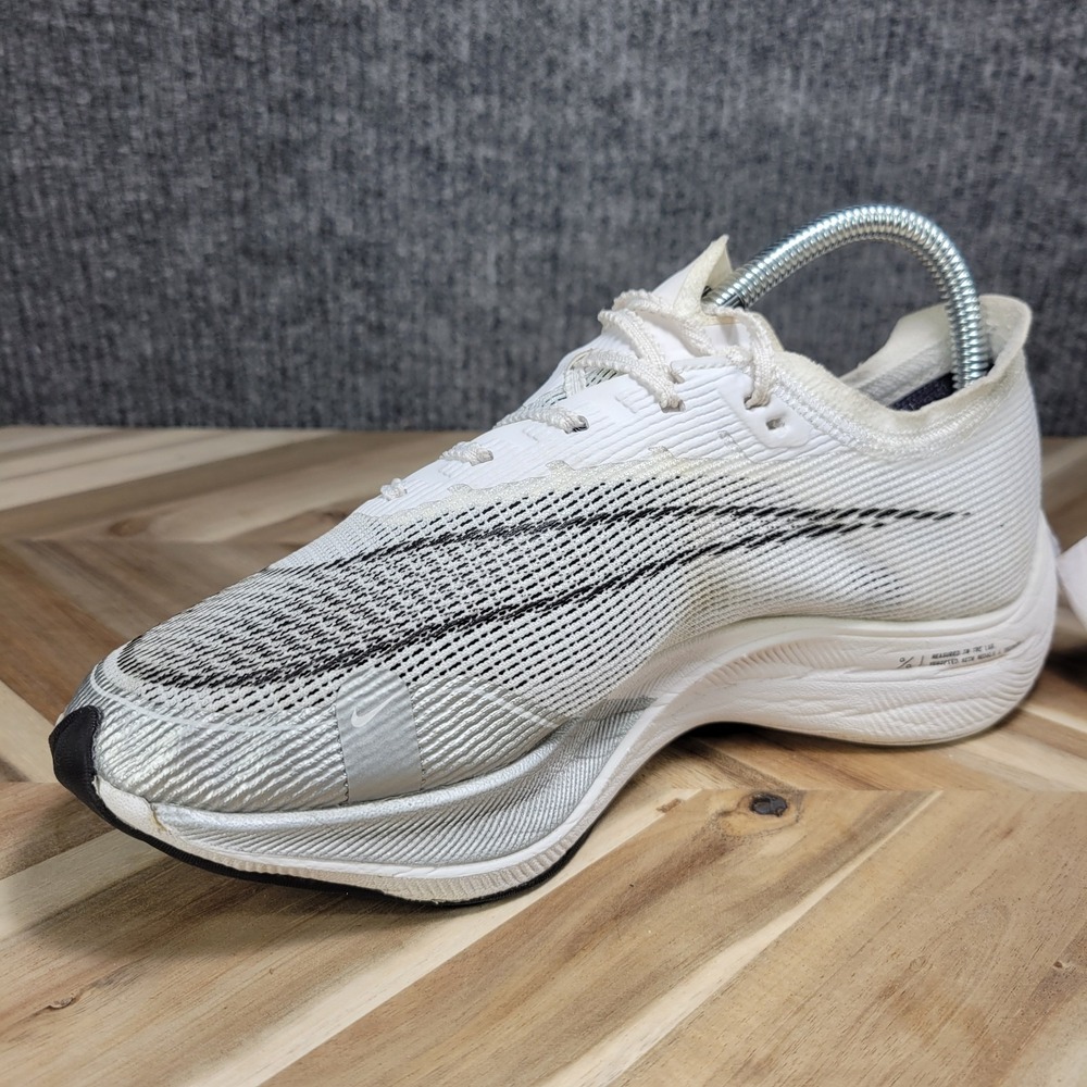 Nike ZoomX Vaporfly Next% Women's 6.5 White Silver Running Trainer cu4123-100 - Picture 5 of 13